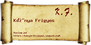 Kánya Frigyes névjegykártya
